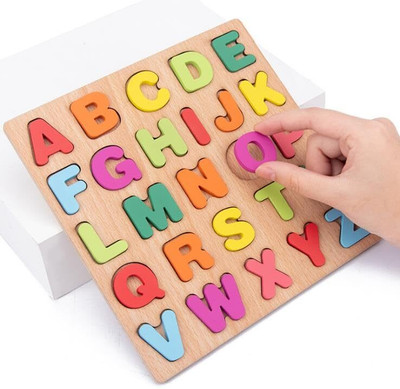 SURYAANSHI Creative Wooden ||Letter Puzzle for Toddlers,A to Z Alphabet Learning Toy(Multicolor)