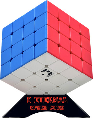 D ETERNAL Cube 4x4 High Speed Stickerless Magic Cubes Puzzle Game Toy With Free Stand(1 Pieces)