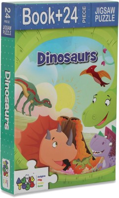advit toys Dinosaurs-Jigsaw Puzzle (24 Piece + Educational Fun Fact Book Inside)(24 Pieces)