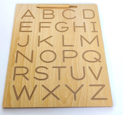 PETERS PENCE ENGLISH UPPER LOWER ALPHABET WRITING BOARD WITH DUMMY PENCIL (DOUBLE SIDED)(26 Pieces)