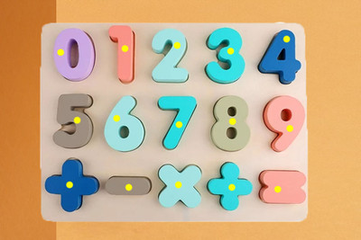 SHALAFI 0 to 9 Counting Numbers & Shape Matching Board Game With Math Sign Learning Toys(1 Pieces)