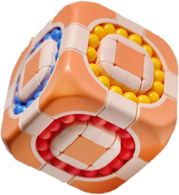 ARNIYAVALA Magic Cube 3x3 Rotating 2 in 1 Magic Bean Cube Children's Educational Puzzle(1 Pieces)