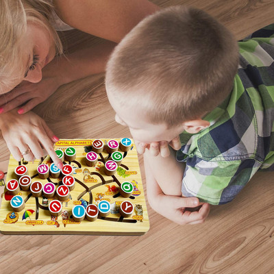 blue seed Sorting Blocks Board Game Pegboard Puzzle Alphabet Tracing Puzzles Learning Toys(1 Pieces)