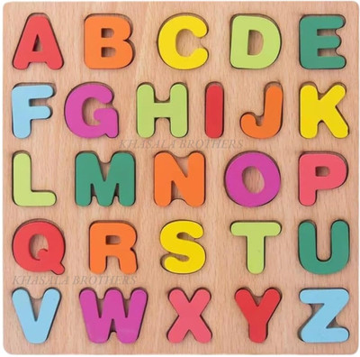 Voroly Wooden Alphabet Puzzle Board Toy for Kids A-Z Capital Letters Learning ABC(1 Pieces)