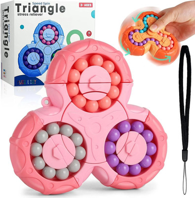 Planet of Toys Wholesale Fidget Spinner 6 Sided Rotating Cube & Spinner with Magic Bean Puzzle(1 Pieces)