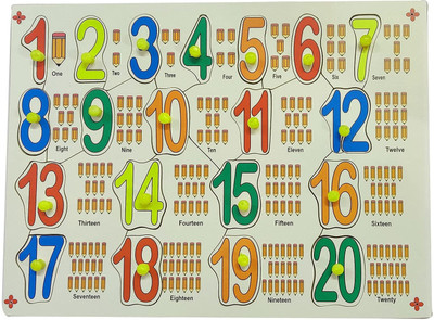 Plus Shine 1-20 Numbers Jigsaw Puzzle Montessori Educational Counting Number Board Toy(1 Pieces)