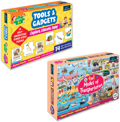 BOOKFORD Exciting Puzzle Combo Set of 2 Jigsaw Puzzle - Tools & Gadgets & 4in1 Transport(138 Pieces)