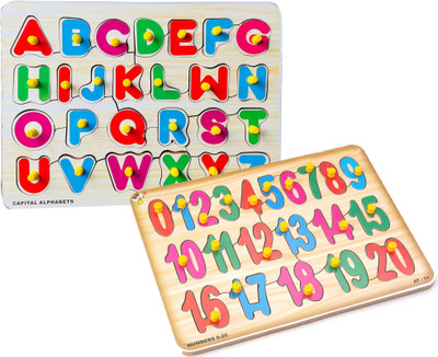 Plus Shine Pack of 2 Combo Alphabet Puzzle Educational Learning ABC and 0to20 Letters Board(2 Pieces)