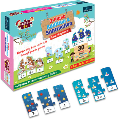 BOOKFORD 3-Piece Addition & Substraction Learning Game Jigsaw Puzzle Game(90 Pieces)