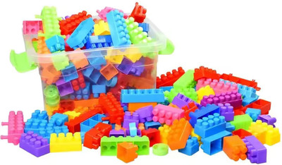 ARIZON Colour Building Bricks and Blocks for Kids in a Cute Bag - Set of 100 pcs(100 Pieces)