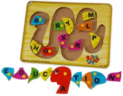 SHALAFI in Shape AtoZ Educational Learning Toys Wooden Alphabet and Number Puzzle Board(1 Pieces)