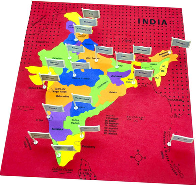 Toys N Smile India Map with State Capitals- Educational & Learning Toys Map Puzzle For Kids(25 Pieces)