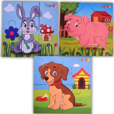 Toyjos Wooden Jigsaw Puzzles - Domestic Animals(15 Pieces)