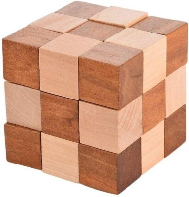 Mittimate Snake Cube Puzzle for Kids & Adults IWooden Brain Teaser Toy I Turn & Twist Game(27 Pieces)