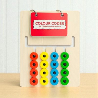 Fizzy Funs Wooden Color Coder Matching Puzzle Toy for Toddlers | Montessori Learning Board(16 Pieces)