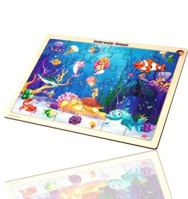Nibocoj 24 Pc Kids Sea Animal Wooden Jigsaw Puzzle For Birthday Gift Learning Toys Game(1 Pieces)