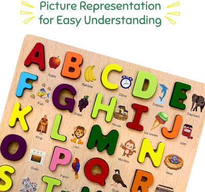 THE KEYANSH Educational learning A To Z English Alphabets Board Puzzle With Picures-Alpha-03(26 Pieces)