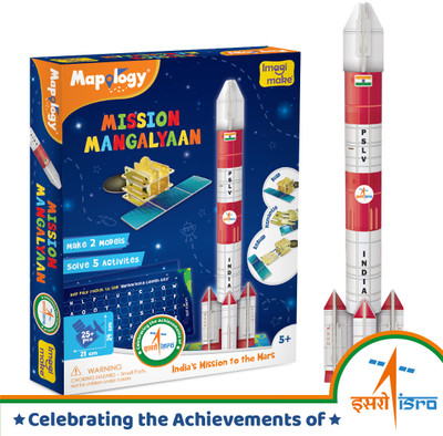 Imagimake Mapology Mangalyaan | ISRO Rocket Model & Satellite | Astronaut Toy(30 Pieces)