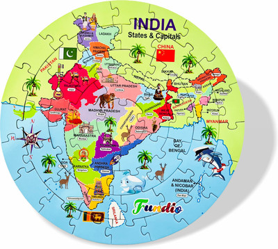 ETS India map jigsaw puzzle for kids I Best Puzzle for boy and Girl(48 Pieces)