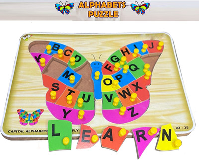 Plus Shine ABCD Alphabet Matching Puzzle Board Early Learning & Educational Toys for Kids(27 Pieces)