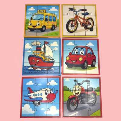 Esptronics 6 Pieces Wooden Jigsaw Puzzle Educational Toy for Kids Children Montessori(6 Pieces)