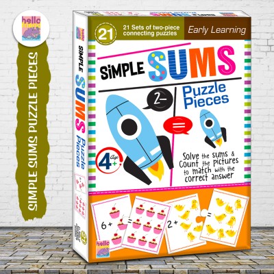 HELLO FRIEND Simple Math Sum Puzzle Connecting 2-piece (Set of 21 pcs) for Childrens- Ages 4+(21 Pieces)