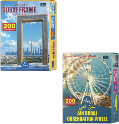 BOOKFORD Puzzles set of 2 Jigsaw Puzzles - Dubai Frame & Ain Dubai Observation Wheel(400 Pieces)
