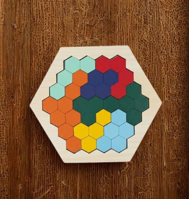 Esptronics STEM DIY Wooden Puzzle Toy Hexagon Shape Educational Game Learning Kids & Child(1 Pieces)