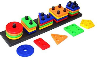 PAYABLE Geometry Shape & color Sorter Puzzle Board Preschool Activity Toys For Kids(20 Pieces)
