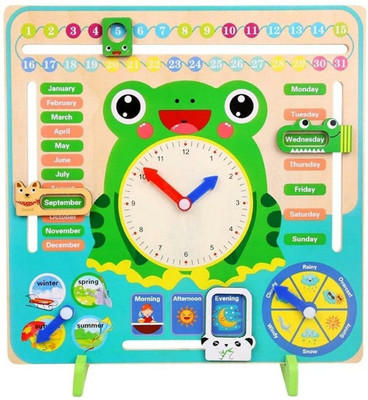 Shoro Multifunctional 7 in 1 Wooden Montessori Analog Clock(1 Pieces)