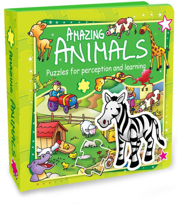 HELLO FRIEND My First Animal Puzzle Board Book, interactive age 3 to 6, First word, Story Book, 6 Puzzles(54 Pieces)