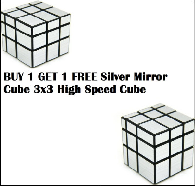 HANSHIKA ENTERPRISES HENT BUY1 GET1 FREE 3x3 Silver Mirror Cube(2 Pieces)