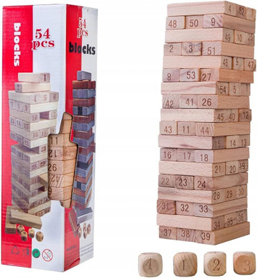 Shivalik Enterprises 54 Pcs Wooden Jenga Blocks(Beige)
