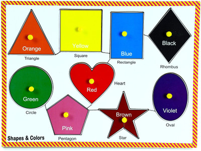 jaraglobal Wooden Geometric Shape & Color Puzzle, Educational Learning Brain Games for Kids(9 Pieces)