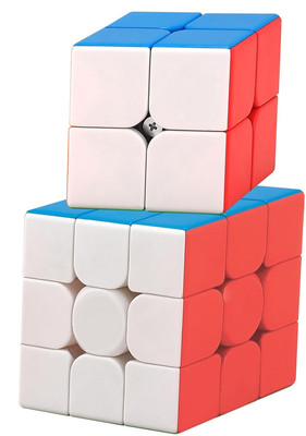 See Cube Combo Set Of 2X2 3X3 High Speed Sticker less Puzzle Cube Game(2 Pieces)