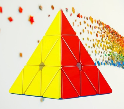 JSK Super Smooth Sticker less Pyramid Speed Triangle Magic Cube 3x3x3(1 Pieces)