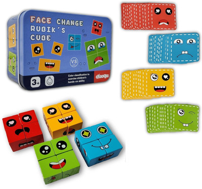 CrazyBuy Cube face Game for Kids | Expressions Matching Block Puzzle Toy Toddler Toy(16 Pieces)
