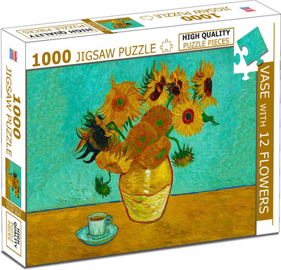 HELLO FRIEND 1000 Pcs Jigsaw Puzzle Vase With 12 Flowers(1 Pieces)