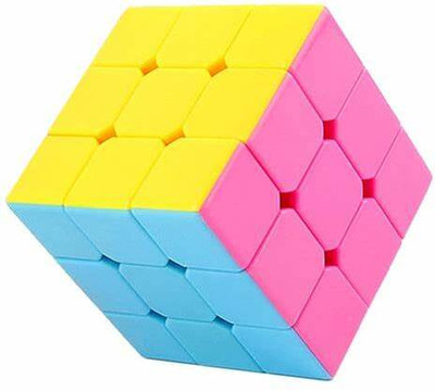 Basha mall Cube 3x3 High Speed Stickerless Magic Cubes Puzzle Game Toy (1 Pieces)(1 Pieces)