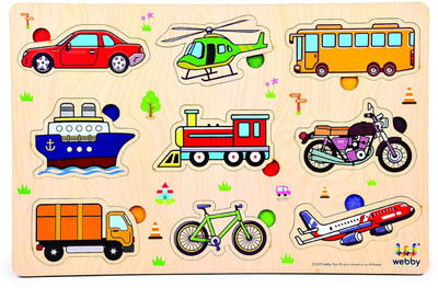 Webby Public Transport Educational Wooden Puzzle for Kids(9 Pieces)