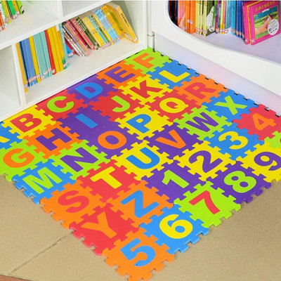 CannyCubs Alphanumeric Non Toxic MAT Puzzle for Kids Interlocking Alphabet & Number Mat(36 Pieces)