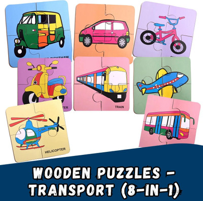 Toyjos Wooden Modes of Transport Puzzle - Fun and Learning Game for Toddlers(32 Pieces)
