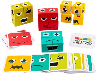 KIDOLOGY Emoji Cube face Change Game for Kids(33 Pieces)