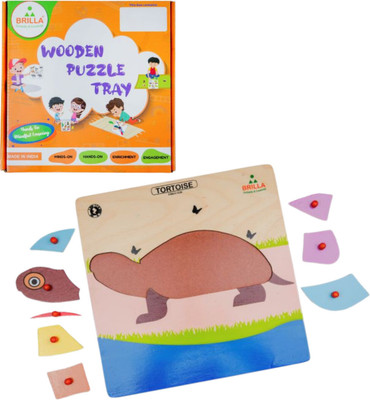 BRILLA Wooden Educational Pick & Fix Puzzle - Tortoise with Scan & Learn(1 Pieces)