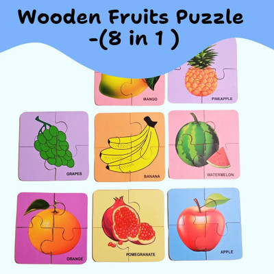 Toyjos Wooden Fruits Puzzle - Fun and Learning Game for Toddlers(32 Pieces)