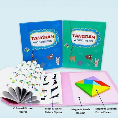 MaJolies Magnetic Tangram Puzzle for Kids Ages 3-6 | Montessori & STEM Learning(1 Pieces)