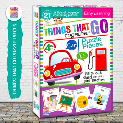 HELLO FRIEND Object Match Puzzle Connecting 2-piece (Set of 21 pcs) for Childrens- Ages 4+(21 Pieces)