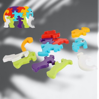 golden rose Elephant Shape Puzzle Building Blocks Non Toxic Block LC02.3969 Elephant Puzzle(9 Pieces)