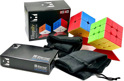D ETERNAL Magnity Speed Cube Combo Set of 2M 2x2 and 3M 3x3 Magnetic Magic Cubes(2 Pieces)