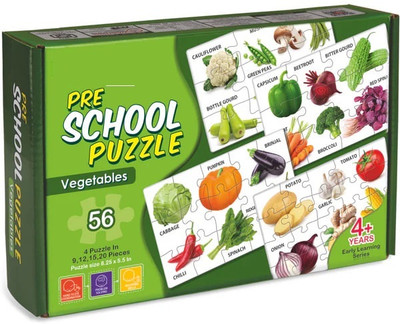 zokato Pre School Puzzle Box Enhance Their Knowledge About Different(Vegetables)(56 Pieces)